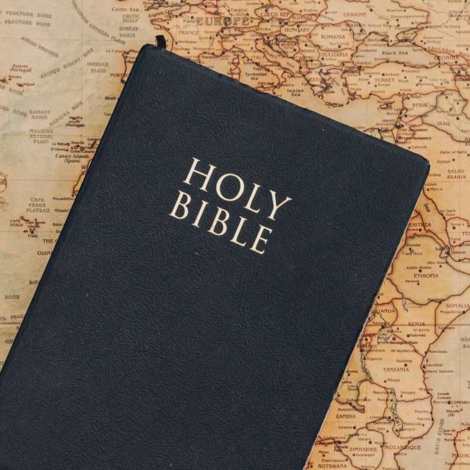 Bible on map